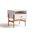 Green nightstand with two drawers and wooden legs 40 x 30 x 40cm