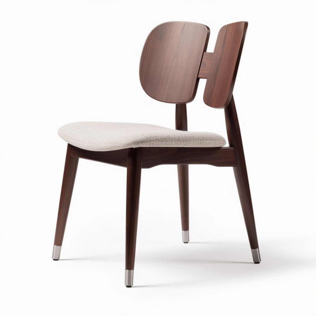 Mid-century modern dining chair with wooden frame and upholstered seat 40 x 45 x 80cm