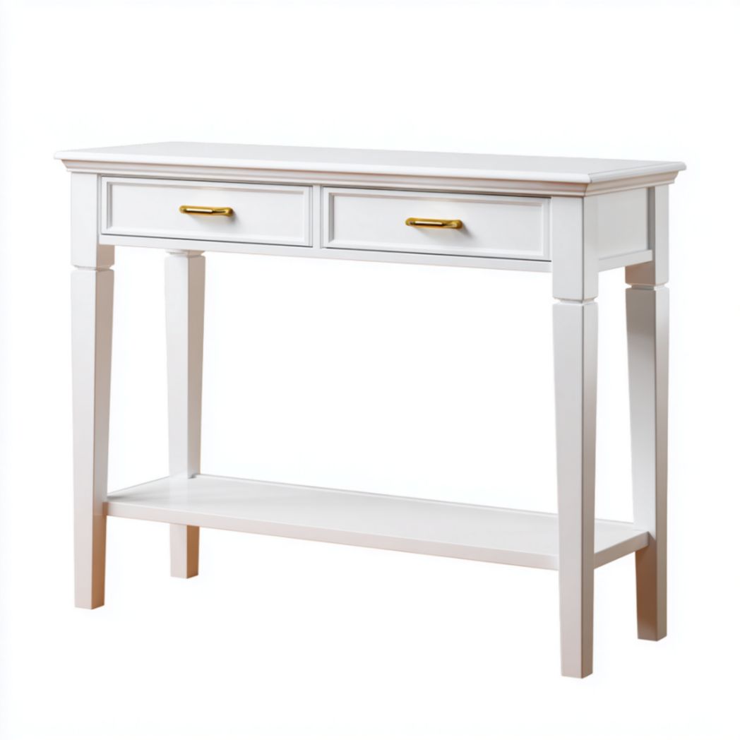 Wooden console table with two drawers and lower shelf 100 x 40 x 75cm