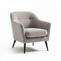 Modern accent chair in light gray fabric with black metal legs 75 x 75 x 85cm