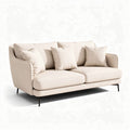 Two-seater sofa in light beige fabric with removable cushions 180 x 80 x 75cm