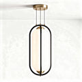 Modern glass pendant light with black and gold finish for indoor use 30 x 15 x 10cm