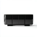 Black wooden sideboard cabinet with stainless steel legs and two doors 150 x 40 x 60cm
